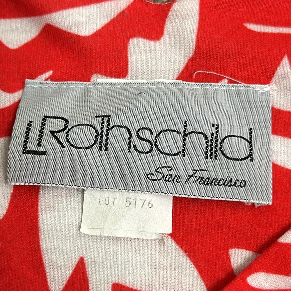 LROThschild vintage tiered cress cross belted midi dress red and white s… - Picture 6 of 10